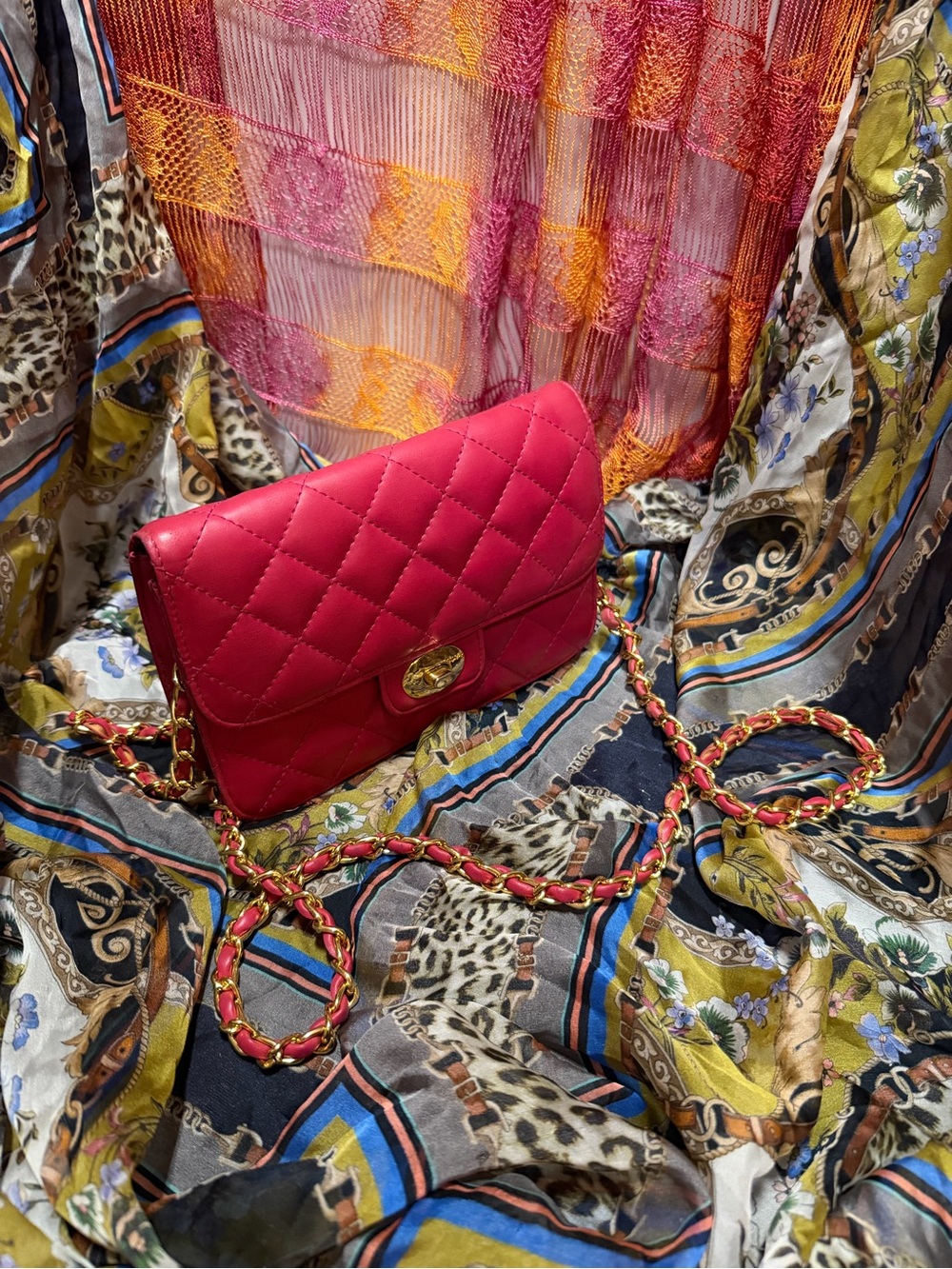 Quilted pink Chain Shoulder Bag - from Sony picture costumes department